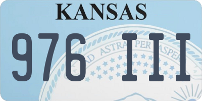 KS license plate 976III