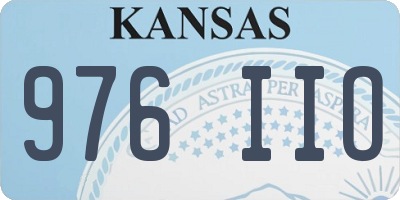KS license plate 976IIO