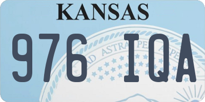 KS license plate 976IQA