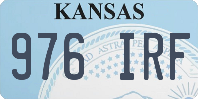 KS license plate 976IRF