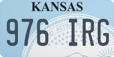 KS license plate 976IRG