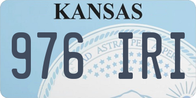 KS license plate 976IRI