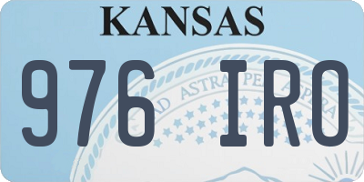 KS license plate 976IRO