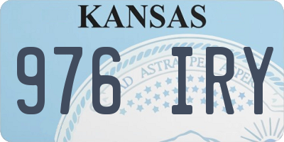 KS license plate 976IRY