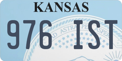 KS license plate 976IST