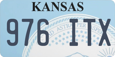 KS license plate 976ITX
