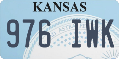 KS license plate 976IWK