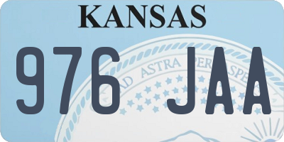 KS license plate 976JAA