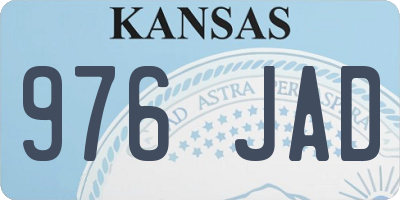 KS license plate 976JAD