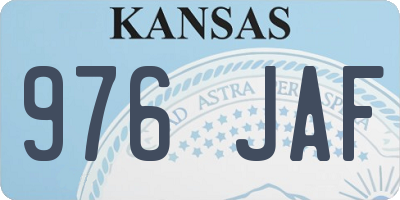 KS license plate 976JAF