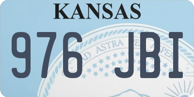 KS license plate 976JBI