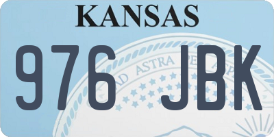 KS license plate 976JBK