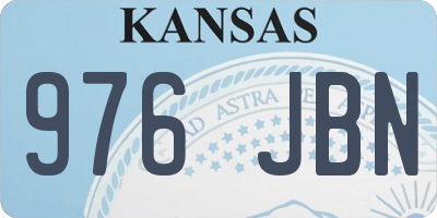 KS license plate 976JBN