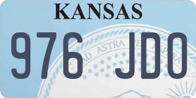 KS license plate 976JDO