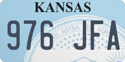 KS license plate 976JFA