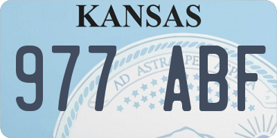 KS license plate 977ABF