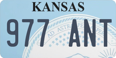 KS license plate 977ANT