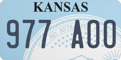 KS license plate 977AOO