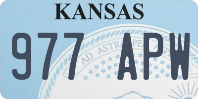 KS license plate 977APW