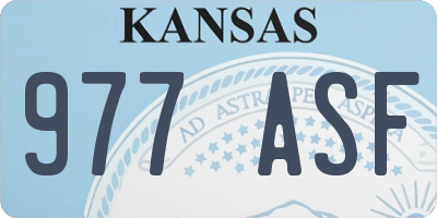 KS license plate 977ASF