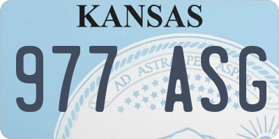 KS license plate 977ASG