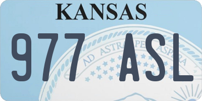 KS license plate 977ASL