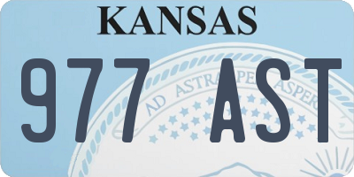 KS license plate 977AST