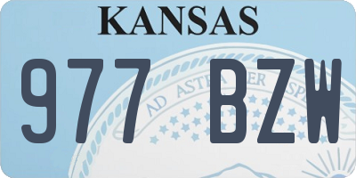 KS license plate 977BZW