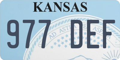 KS license plate 977DEF