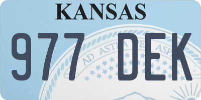 KS license plate 977DEK