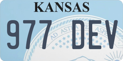 KS license plate 977DEV