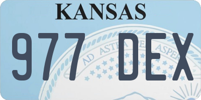 KS license plate 977DEX