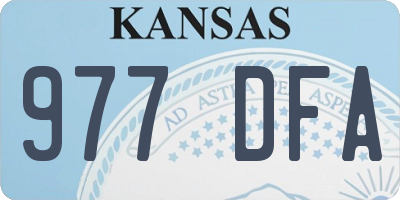 KS license plate 977DFA
