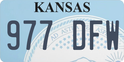KS license plate 977DFW
