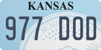 KS license plate 977DOD