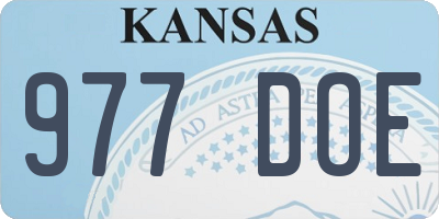 KS license plate 977DOE