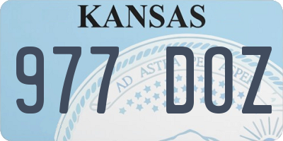 KS license plate 977DOZ