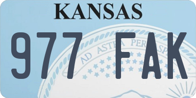 KS license plate 977FAK