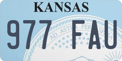 KS license plate 977FAU