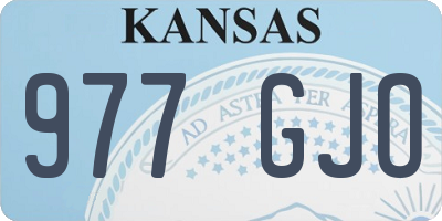 KS license plate 977GJO