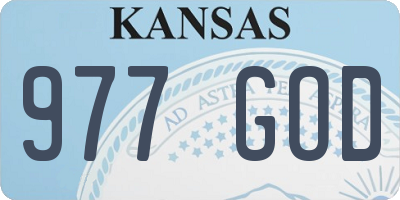 KS license plate 977GOD