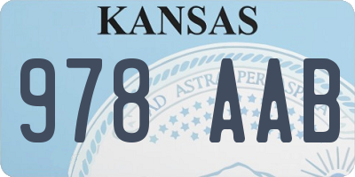 KS license plate 978AAB
