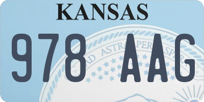 KS license plate 978AAG