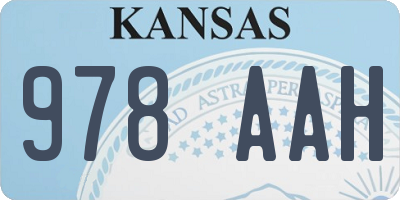 KS license plate 978AAH