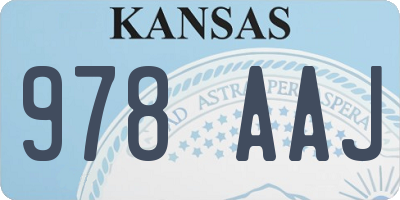 KS license plate 978AAJ