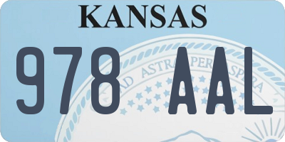 KS license plate 978AAL