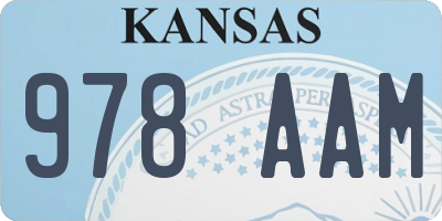 KS license plate 978AAM