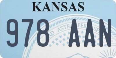 KS license plate 978AAN