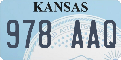 KS license plate 978AAQ