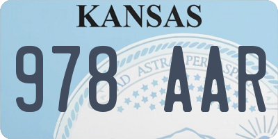 KS license plate 978AAR